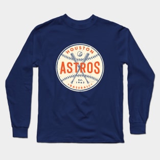 Vintage Houston Astros 2 by Buck Tee Long Sleeve T-Shirt